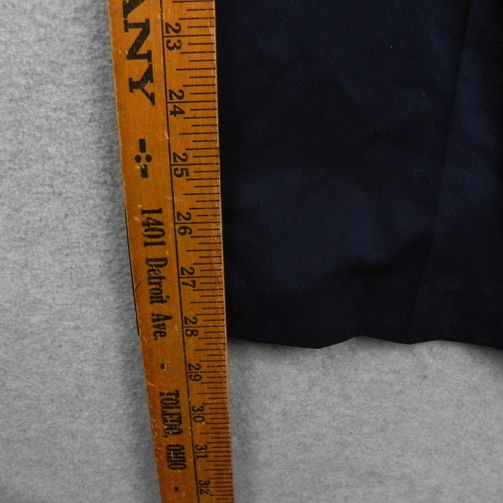 Haggar Khaki Pants Mens 42x30 Classic Fit Premium No Iron Navy Blue Stretch Flex